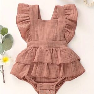 Adorable Pink Ruffled Kids Casual Dress